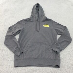 The North Face Hoodie Mens Large Graphic Pullover Charcoal Gray Mountain Logo